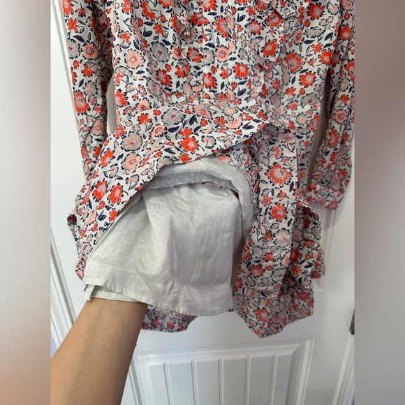 Vineyard Vines Ivy League Ruffle Dress 6 Floral Silk Cotton - Picture 9 of 14